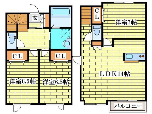 クレール伍番館の物件間取画像